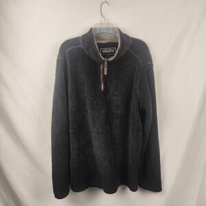 Trinity Jacket Mens Large Gray Soft Sherpa Fleece 1/4 Zip Pullover Pockets Warm